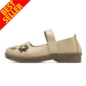 QINGSHUI Sepatu Kulit Wanita Impor Berkualitas Tinggi.Sepatu Flat Wanita.Sepatu Loafer Slip-On Wanita. Hitam Kerja Kasual Shoes