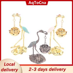 [COD] AqToCna Ship within 24 hours Crane Incense Burner Holder Stove Lotus Incense Burner Antique Alloy Lotus Hanging Stove Tea Ceremony Craft Household Decoration