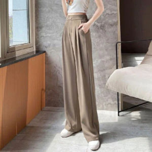 High Waisted Wide Leg Trousers Women Casual Figure-Flattering Straight Pants/Slim Fit/Versatile Stylish Design/For Daily Wear Spring Summer/Urban Commuters