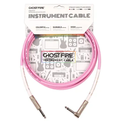 GHOSTFIRE 10-Feet Angled Instrument Cable High Performance Cable for Electric Guitar Bass Guitar and Pro Audio