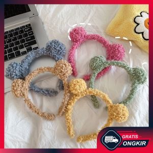 Gratis Ongkir - Bando Karakter Telinga Beruang / Aksesoris Rambut Impor / Bando Bulu Korea Kekinian