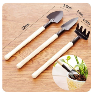 Dụng Cụ Làm Vườn Mini H081 Cán Gỗ Lưỡi Bằng Thép.