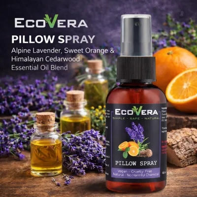 Ecovera Pillow Spray Aromatherapy and Relaxation Spray Linen Spray - 60ml - Ecovera