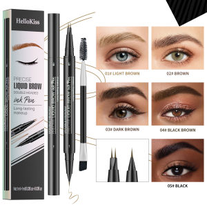Waterproof Eyebrow Pen Microblading Eyebrow Pencil With 4 Split Head Natural Looking Brows Makeup ( 5 Colors)