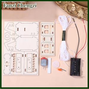 Fanzi 1 SET Science Toy Learning Educational Toys For Children Wooden Electric Cable Car Model Kids Technology Physics Bricks Kit