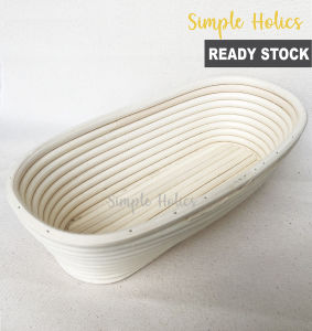 BANNETON (WITH LINEN) BREAD PROOFING BASKET (OVAL 28cm) SOURDOUGH ARTISAN BREAD