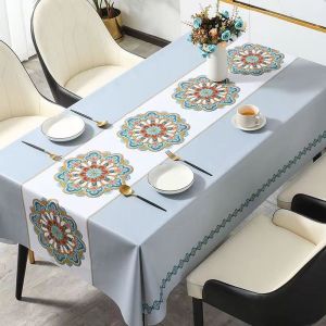 simple style/Tablecloth Pvc Waterproof  Antifouling Cover Outdoor Dining Table Cloths 4/6/8/10seater