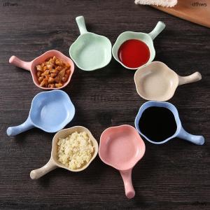 [COD] dfhws Kitchen Multifunctional Seasoning Dish Wheat Straw Seasoning Dish With Handle