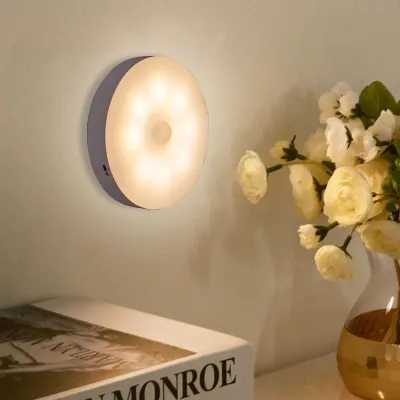 Motion Sensor LED night light Sensor light AUTO ON/OFF High Quality wireless LED Night Mini Light Bedside Lamp Bedroom Nightlight Smart Lighting Wall light for Bathroom wall lamp led Led induction lamp wall light bedroom rechargeable led light