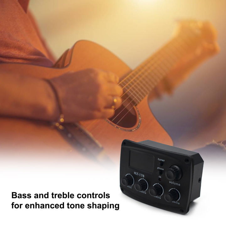 Acoustic Guitar Pickup Folk Classical Guitar Pickup LCD Display With 4-band EQ For Folk Guitar Instrument Accessories