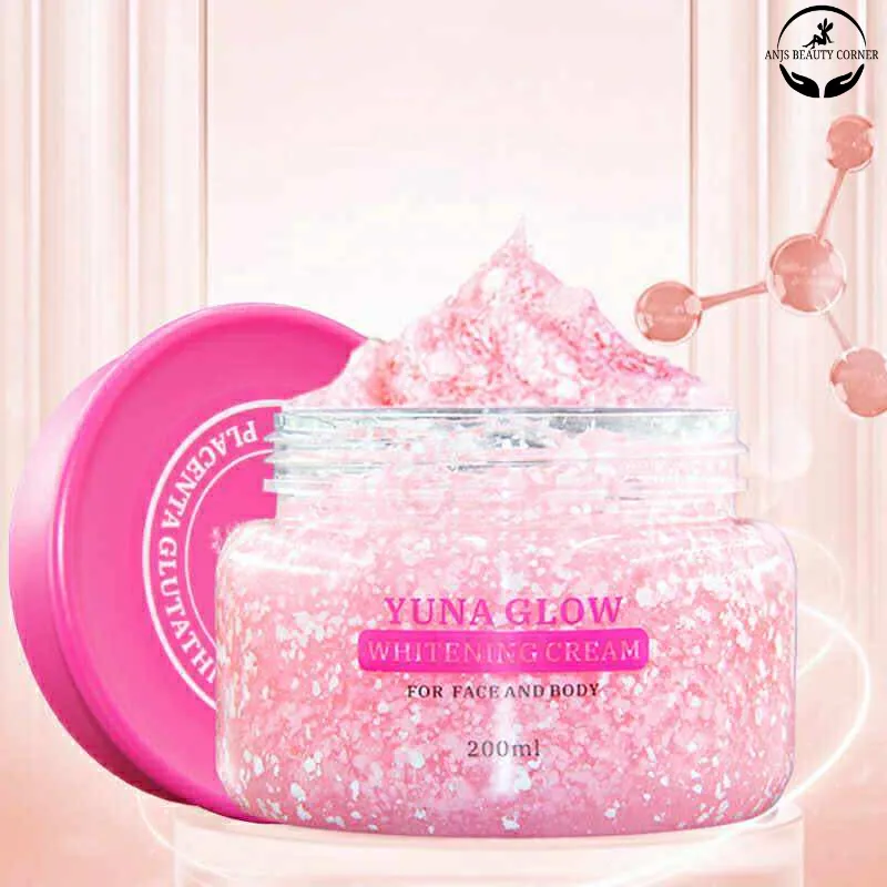 placenta glutathione cream Original Yuna Glow Whitening Cream For Face & Body Instant Whitening Anti-Aging Firming Gloss With Placenta | Glutathione | & Dragon Blood Extract
