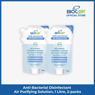 BioCair Anti-Bacterial Disinfectant Air Purifying Solution 1 Litre 2-Packs
