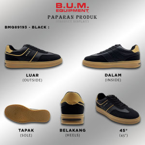 BUM Equipment Mens Shoe BMQ89193/BMQ89194 Black/White - Kasut Lelaki Kasual Selesa Sneakers