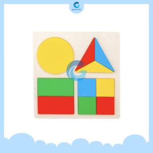 Puzzle Geometri Shapes Board Puzzle Mainan Kayu Edukasi Anak