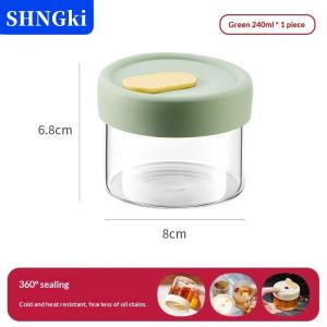 SHNGki 1 cái 240 400ml thủy tinh thực phẩm lưu trữ Jar với kín Silicone nắp chịu nhiệt lò vi ba súp nước trái cây container ngũ cốc Jar