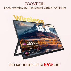 【Local Warehouse 】ZOOMEDIN 15.6 1080P Wireless Built-in Battery 100Hz Portable Monitor Professional Level E-Sports And Designer Level Color Rendering Laptop Extender Monitor for PS5/4 Xbox Switch Phone PC.