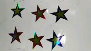 Tem hình ngôi sao lấp lánh bảy màu dán trang trí xe tải xe con