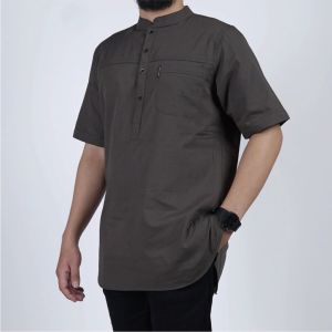 Kemeja Koko Kurta Khoirummah Tangan Pendek | baju Koko Pria Kasual Terbaru | Kemeja Koko Pria Dewasa Premium Saifuddin