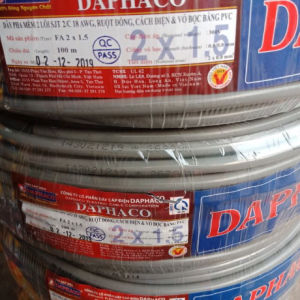 Dây Điện Đôi Bọc Xám 2x1.5 - 2x2.5 - 2x4.0 DAPHACO dây Điện Bọc Xám Dây FA Tiết Diện( Lẻ 1m)
