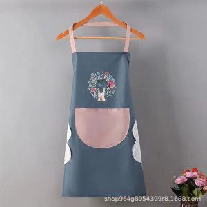 Cute Kitchen Apron Adjustable Waterproof and Oil Proof with Hand-Wiping Cover Hotel Kitchen Cooking