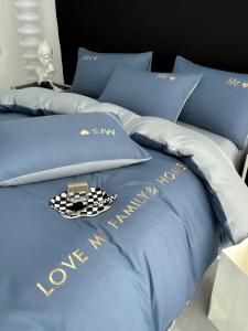 【discount store】Nordic Luxury Egyptian Cotton Bedding Set King Queen Double Twin Size with Sheet Duvet Cover Pillowcases 1/2 People Bed Linens