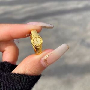 AOJN นาฬิกานาฬิกาสีทองขนาดเล็กวันวาเลนไทน์แหวนนาฬิกาใหม่สารภาพสารภาพแหวนเปิดแบบเดียวกันนาฬิกานาฬิกาสีทองขนาดเล็กวันวาเลนไทน์แหวนนาฬิกาใหม่สารภาพสารภาพแหวนเปิดแบบเดียวกัน