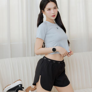 LYB - Quần đùi chạy bộ nữ quần đùi nữ tập thể thao gym vải dù cao cấp lót cotton thoáng túi zip