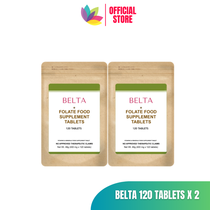 BELTA Folic Acid Folate Food Supplement for Men and Women 120 Tablets X ...