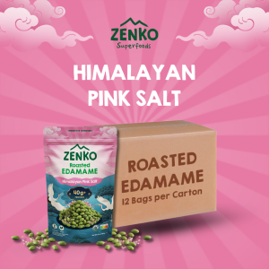 NEW Zenko Superfoods - Edamame Pink salt Carton ( 12 units ) (High Protein Healthy Snacks Fibre Iron Natural Pantry)