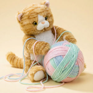 JOJO CASTLE New Cute Simulation Cat Plush Toys Soft Stuffed 5 Colour Kitten Model Fake Cat Realist Animals Kids Girls Valentines Day Gift
