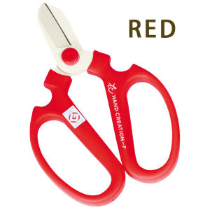 【GOOD DESIGN!MADE IN JAPAN!since 1903】Sakagen Hand Creations (fluoride coating) Florist Scissors F-170 - Colour: Moss Green/White/RED　坂源 ハンドクリエーション F170 生花園芸ハサミ
