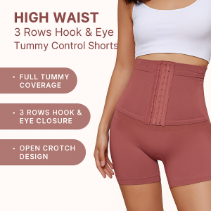 กางเกงกระชับสัดส่วนเอวสูงไร้ตะเข็บ 3 แถว หัวเข็มขัดรัดหน้าท้อง กางเกงกระชับสัดส่วนสำหรับผู้หญิง กางเกงกระชับสัดส่วน