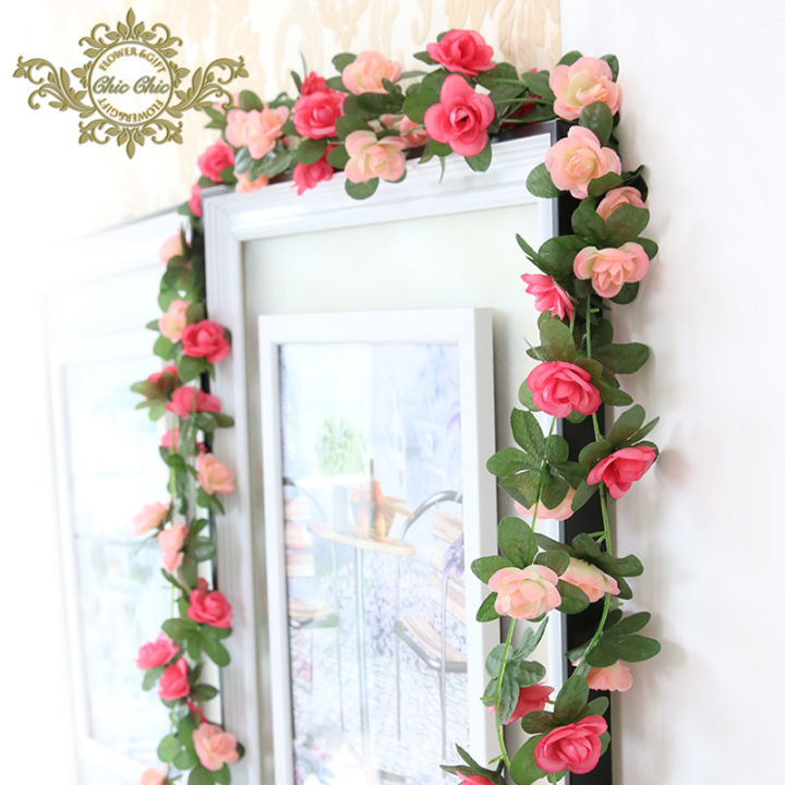 2.5m Fake Rose Vine Flowers Garland Plant Artificial Flower Hanging