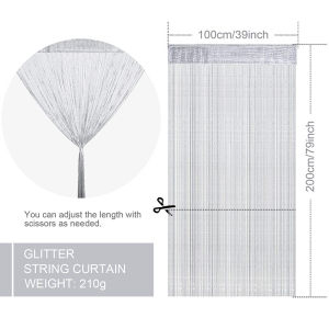 New String Curtains Glitter Fringe Curtains 100x200cm Doorway Divider Strip Tassel For Wedding Living Room Bathroom Deco h260630