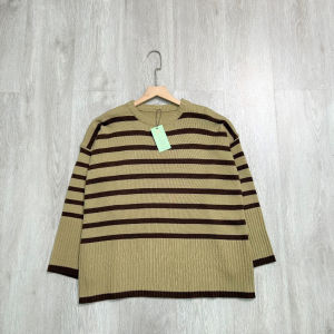 OLIVE STRIPE BLOUSE RAJUT PREMIUM KNITWEAR QUALITY
