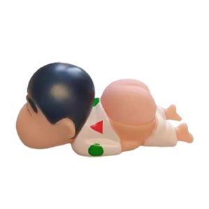 SEJUE4373 โมเดลฟิกเกอร์ ที่วางโทรศัพท์สร้างสรรค์ รุ่น Q อะนิเมะ Crayon Shin-chan ที่วางโทรศัพท์มือถือ หุ่นจำลองชินจัง แบบพกพาได้ ที่ยึดโทรศัพท์มือถือ เครื่องประดับตกแต่งบ้าน