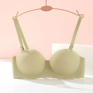 High Quality Girl Small Chest Light Gathered Comfort Simple Push Up Half Cup Non Wire Seamless Bra for Women Lingerie