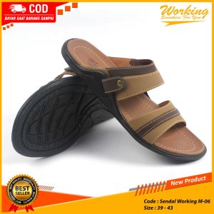 Sendal Selop Kulit Casual Pria Ban 2 Sandal Bapak2 Kondangan Lebaran Terbaru Kekinian 38 - 43