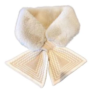GENENIC Korean Style Knitting Cross Scarf Long Keep Warm Fluffy Knitting Neck Shawlrf Gifts Plush Thicken Neck Scarf Female