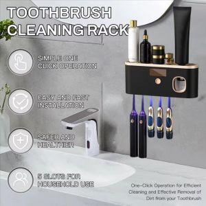 NBANLIKE Có thể sạc lại Máy khử trùng bàn chải đánh răng thông minh Gắn tường Di động Máy làm sạch bàn chải đánh răng điện Hiện đại Không có cú đấm Giá đỡ khử trùng bàn chải đánh răng bằng tia UV Phòng tắm