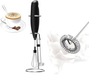Double whisk Milk Frother Handheld electric mixer Egg Beater Foam Maker for Coffee Latte and Cappuccino matcha whisk Drink Mixer kitchen gadgets with stand