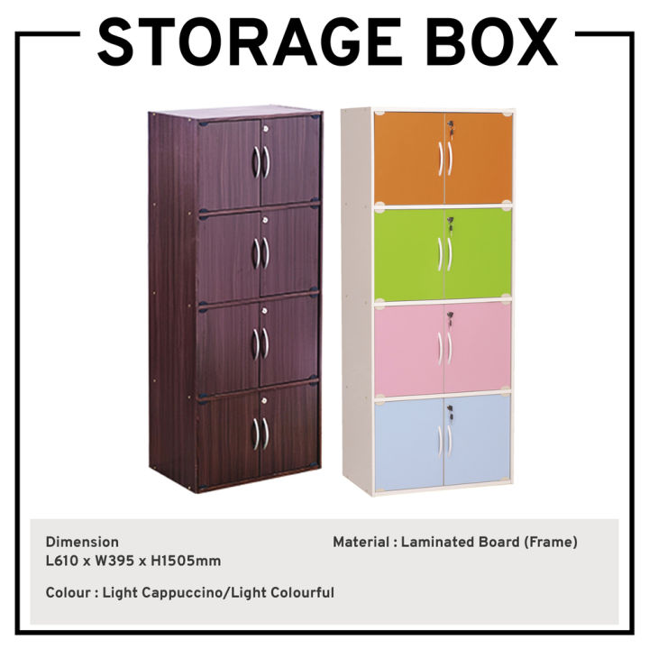 8 Door Storage Box with Lock Storage Cabinet File Cabinet Locker ...