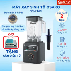 Máy xay sinh tố công nghiệp 2100W Osako OS-2160 chuyên phá đá trái cây đông lạnh dùng cho quán kinh doanh - BH 2 năm