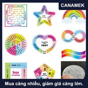【CANAMEK】 Trẻ em ủng hộ hơi thở bình tĩnh lo lắng cảm giác dán chống căng thẳng xúc giác bình tĩnh dán tự Chất kết dính đề can cho văn phòng phẩm Sticker