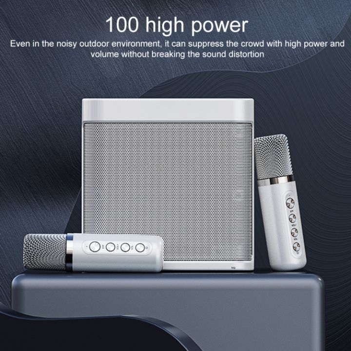 YS - 203 Wireless Bluetooth Karaoke Speaker With Free Double Microphones