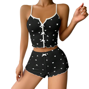 Womens Pajamas 2 Piece Outfits Summer Lounges Set Printed Loungewear Sleeveless Tank Top and Shorts Set Gifts