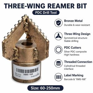 3-Wing Scraper PDC Drill Bit Three-Wing Conventional Drill Bit with Scraper Bit (60-250mm Size)