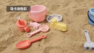 Moulty Kids Beach Toys Toddlers Sand Toys Set 8Pcs with Mesh Bag Including Bucket Shovels Rake Sifter and Molds Summer Outdoor Beach Sand Toys for Boys GirlsToddlers and Kids