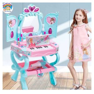 Bàn trang điểm kết hợp đàn Piano: Có âm thanh và đèn PIANO DRESSER. Bàn trang điểm cỡ lớn có gương cảm ứng