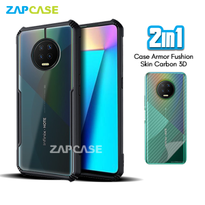 Case Infinix Note 7 Armor Fushion Casing Free Skin Karbon